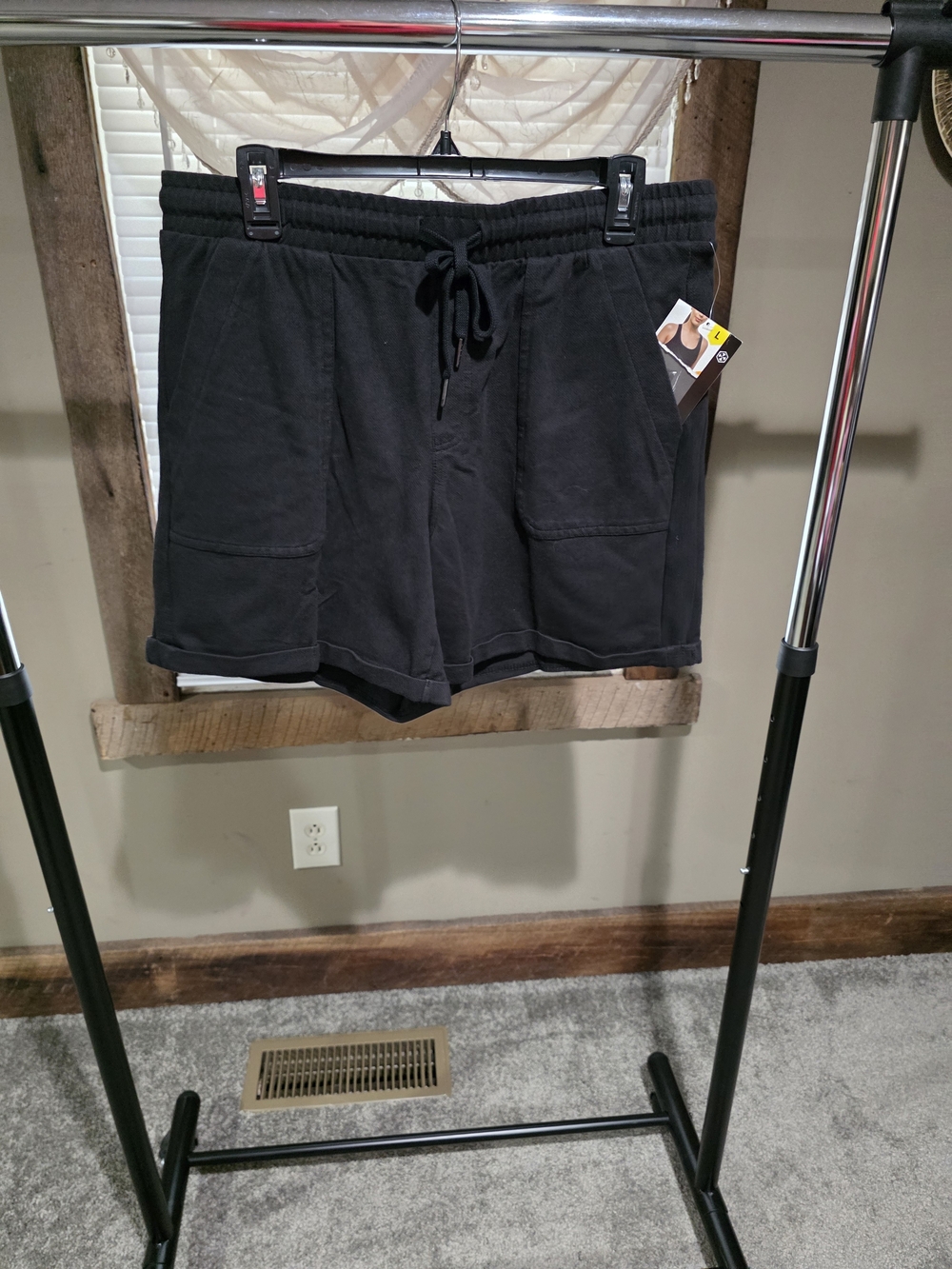 Avia Black Athletic Drawstring Shorts